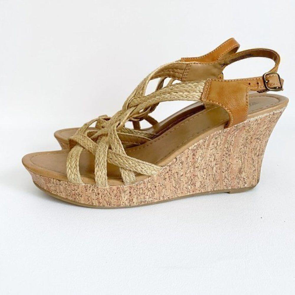Seychelles - Natural Nude Dogwood Cork Wedge Woven Fibre Sandal Size 11 - Picture 5 of 9